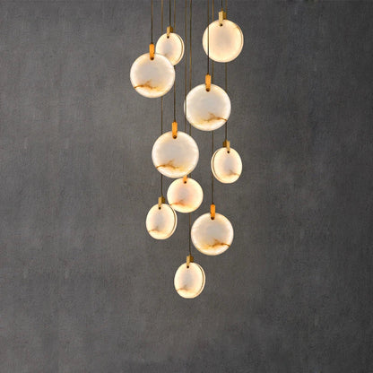 Artfan 2025 Art Deco Marble Golden Lustre LED Chandelier Lighting