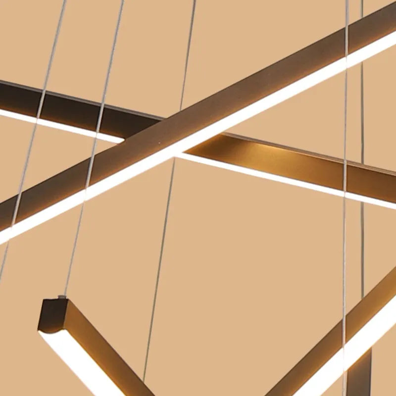 Artfan lighting Black LED Stair Chandelier: Modern Ceiling Pendant Light Fixture for Hall and Living Duplex.