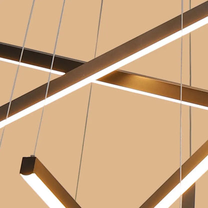Artfan lighting Black LED Stair Chandelier: Modern Ceiling Pendant Light Fixture for Hall and Living Duplex.