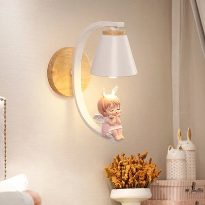 Artfan Angel Girl Bedroom Wall Sconces LED Light Fixtures