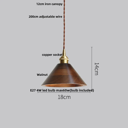 Artfan Ash Wood LED Pendant Lamp Adjustable Hanging Lights Luminaire
