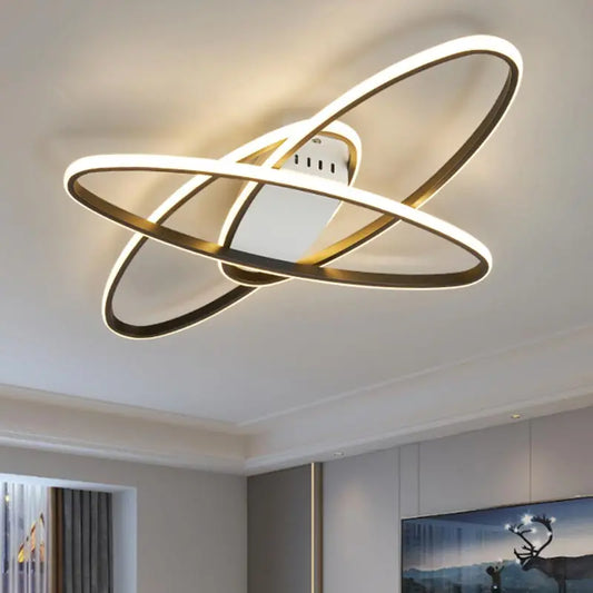 Artfan lighting Black LED Chandelier Ceiling Light Remote Control Fixture for Living Room, Bedroom & Kitchen