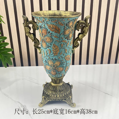 Artfan Resin Vase Dried Flowers Arrangement for Living Room Decor