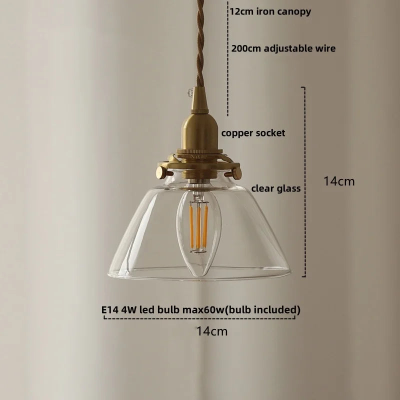 Artfan Amber Glass LED Pendant Light - Nordic Modern Balcony Foyer Coffee Wall Lamp