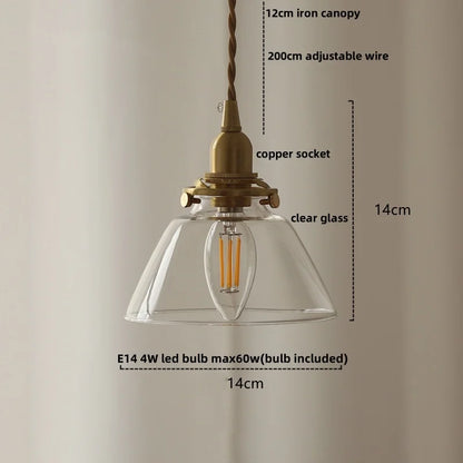 Artfan Amber Glass LED Pendant Light - Nordic Modern Balcony Foyer Coffee Wall Lamp
