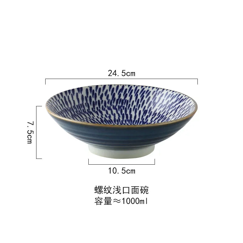 Artfan 9.5" Ceramic Japanese Ramen Bowl Large Soup Salad Rice Microwave Dinnerware
