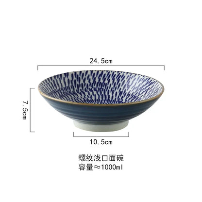 Artfan 9.5" Ceramic Japanese Ramen Bowl Large Soup Salad Rice Microwave Dinnerware