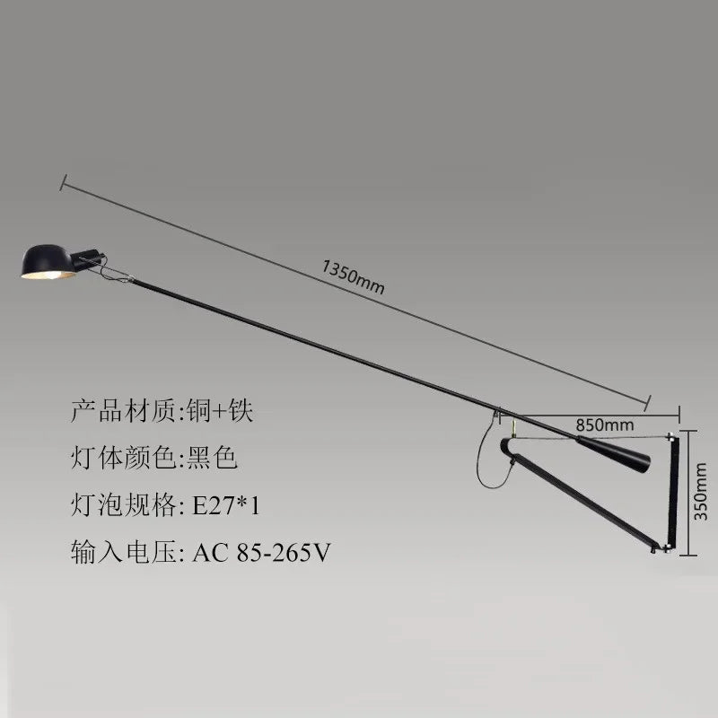 Artfan Adjustable LED Wall Lamp Swing Arm Modern Light Fixture Black/White for Living Room