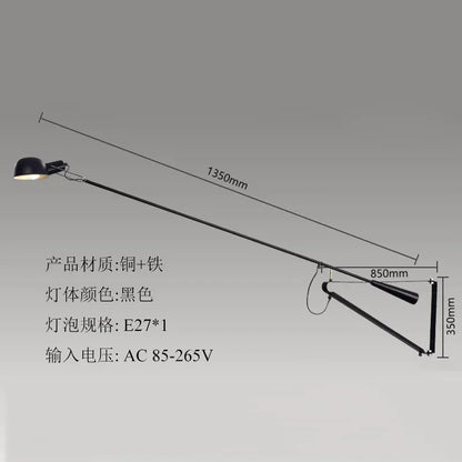 Artfan Adjustable LED Wall Lamp Swing Arm Modern Light Fixture Black/White for Living Room