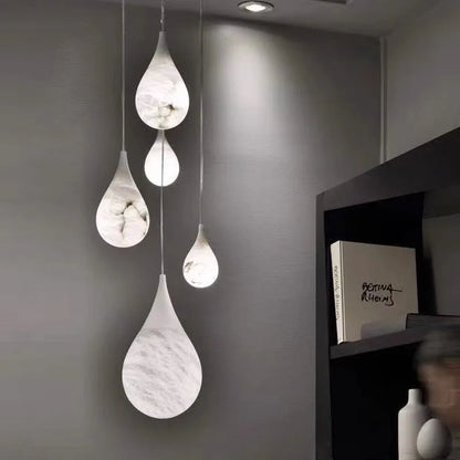 Artfan Alabaster Pendant Lights LED Designer Hanging Lamps For Living Room