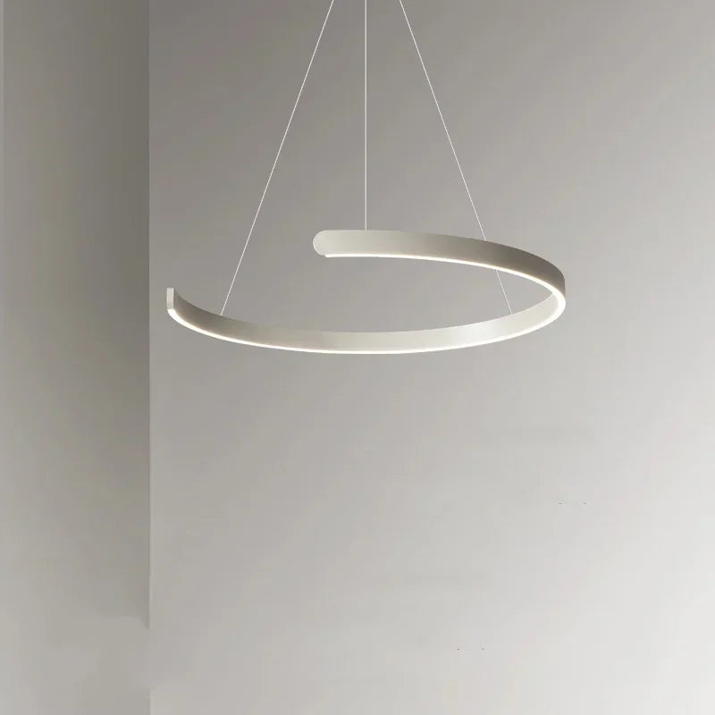 Artfan lighting Black LED Chandelier Pendant Light for Foyer Stairs Bar, Minimalist Indoor Hanging Lamp