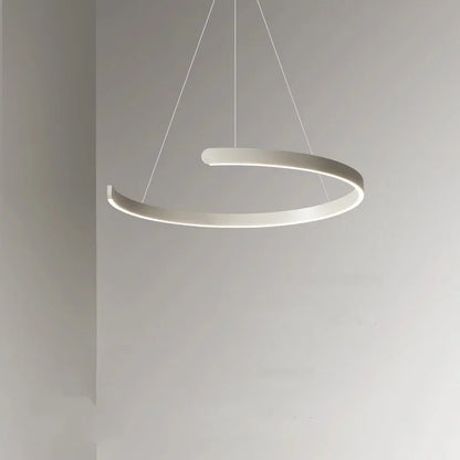 Artfan lighting Black LED Chandelier Pendant Light for Foyer Stairs Bar, Minimalist Indoor Hanging Lamp