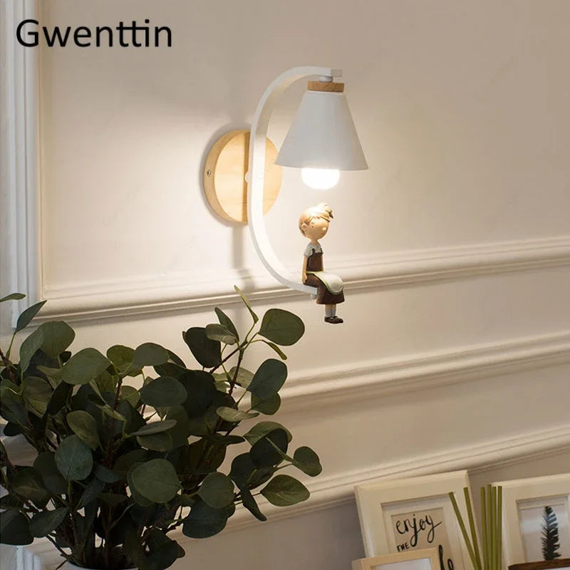 Artfan Angel Girl Bedroom Wall Sconces LED Light Fixtures