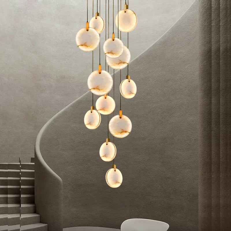 Artfan 2025 Art Deco Marble Golden Lustre LED Chandelier Lighting