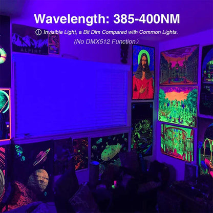 Artfan 100W LED UV Black Light Flood Lamp for Party, Halloween, Xmas - 392nm