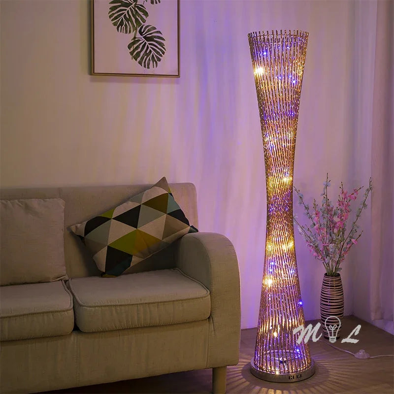 Artfan Aluminum Tower Floor Lamp for Living Room, Modern LED Standing Light Stand