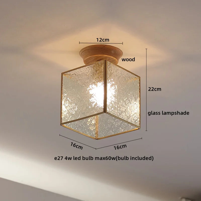 Artfan Amber Glass LED Ceiling Lights Modern Decoration for Home Porch Restaurant