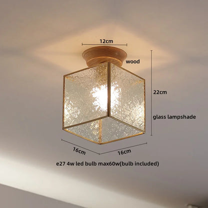 Artfan Amber Glass LED Ceiling Lights Modern Decoration for Home Porch Restaurant