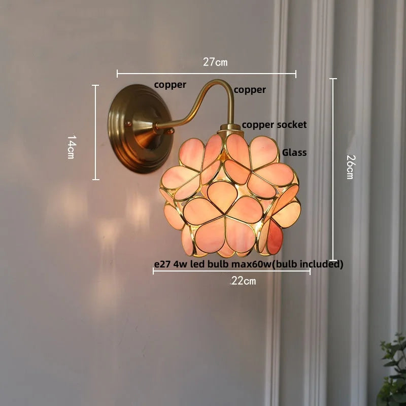 Artfan Amber Glass Wall Sconce Vintage Loft LED Vanity Light Fixture
