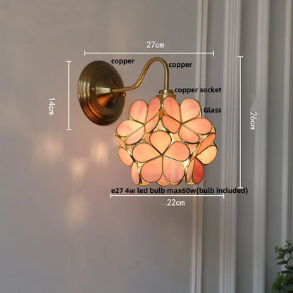Artfan Amber Glass Wall Sconce Vintage Loft LED Vanity Light Fixture