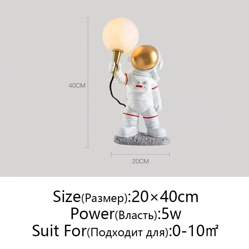 Artfan Astronaut Moon Planet Table Lamp Night Light Bedroom Decor Spaceman Theme