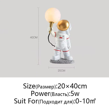 Artfan Astronaut Moon Planet Table Lamp Night Light Bedroom Decor Spaceman Theme