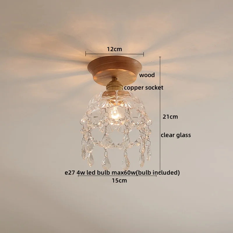 Artfan Amber Glass LED Ceiling Lights Modern Decoration for Home Porch Restaurant
