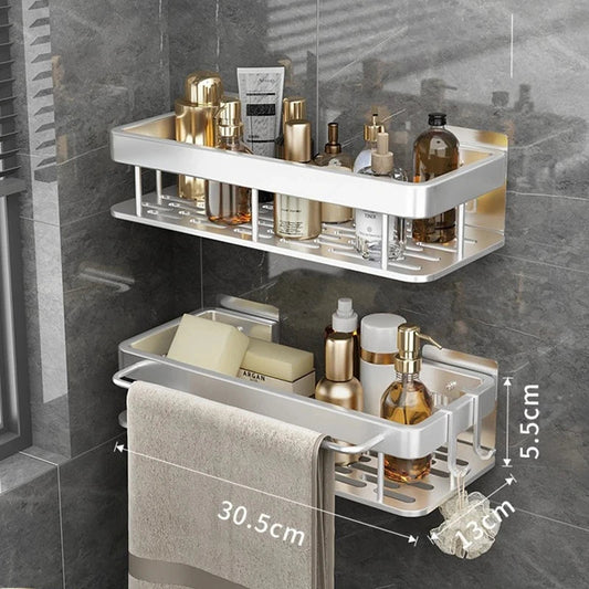 Artfan Aluminum Corner Shelf: Wall Mount Storage Rack for Bathroom & Kitchen Essentials