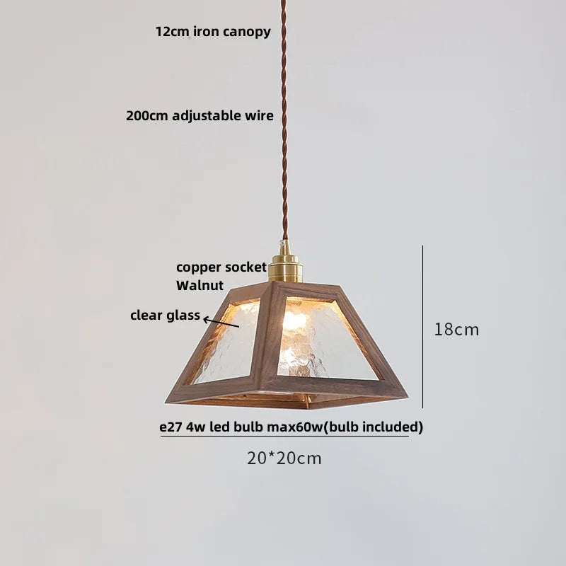 Artfan Ash Wood LED Pendant Lamp Adjustable Hanging Lights Luminaire