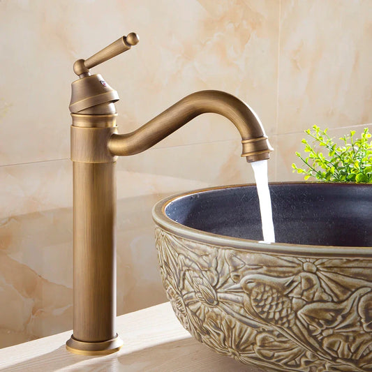 Artfan Antique Finish Brass Basin Faucet for Bathroom Vanity Sink Mixer