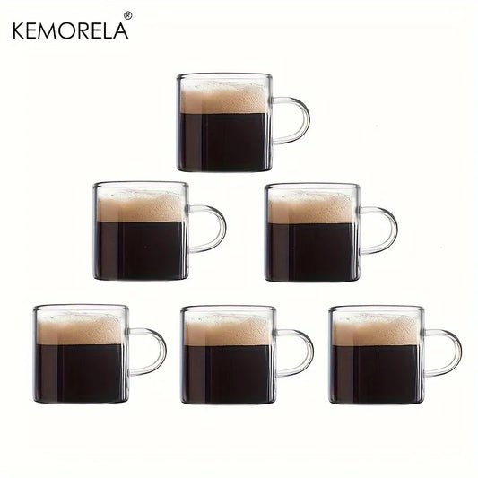 Artfan 6PCS Glass Espresso Cups - 120ML 4OZ