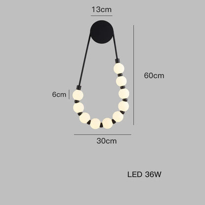Artfan lighting Black Gold LED Her Necklace Wall Lamp Sconce for Bedroom & Corridor