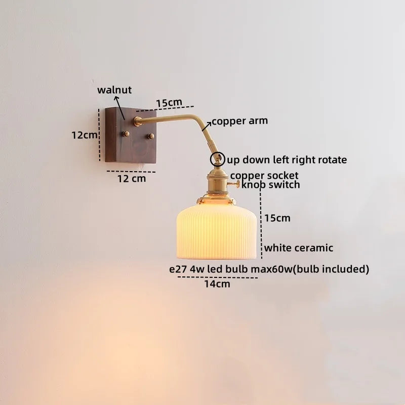 Artfan Amber Glass LED Wall Sconce Pull Chain Switch.