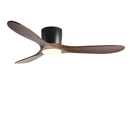 Artfan 52" Low Floor Fan Lights Wood Blade Remote Control Ceiling Fan Strong Winds