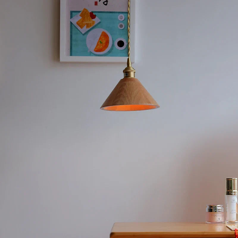 Artfan Ash Wood LED Pendant Lamp Adjustable Hanging Lights Luminaire