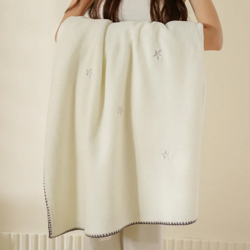 Artfan Baby Velvet Embroidered Blanket: Double-Sided Warm Travel Bedroom Sofa Cover