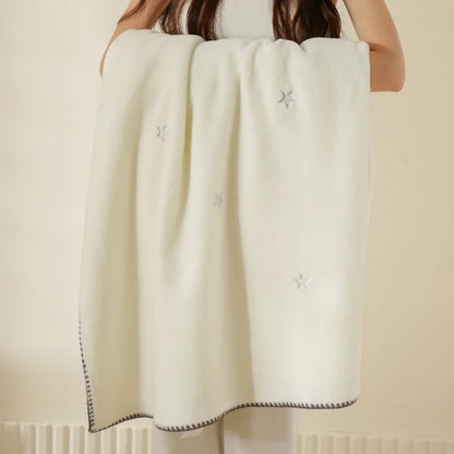 Artfan Baby Velvet Embroidered Blanket: Double-Sided Warm Travel Bedroom Sofa Cover