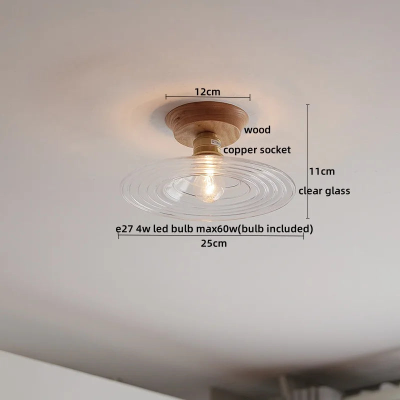 Artfan Amber Glass LED Ceiling Lights Modern Decoration for Home Porch Restaurant
