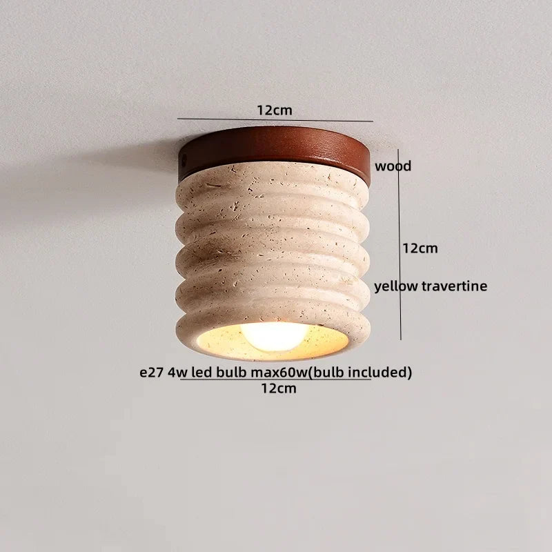 Artfan Acryl Travertine LED Ceiling Lights - Modern Natural Stone Ceiling Lamp