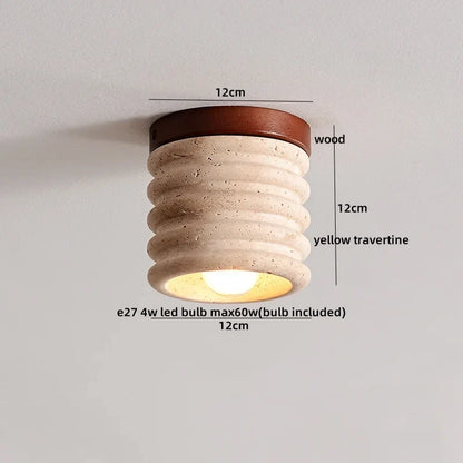 Artfan Acryl Travertine LED Ceiling Lights - Modern Natural Stone Ceiling Lamp