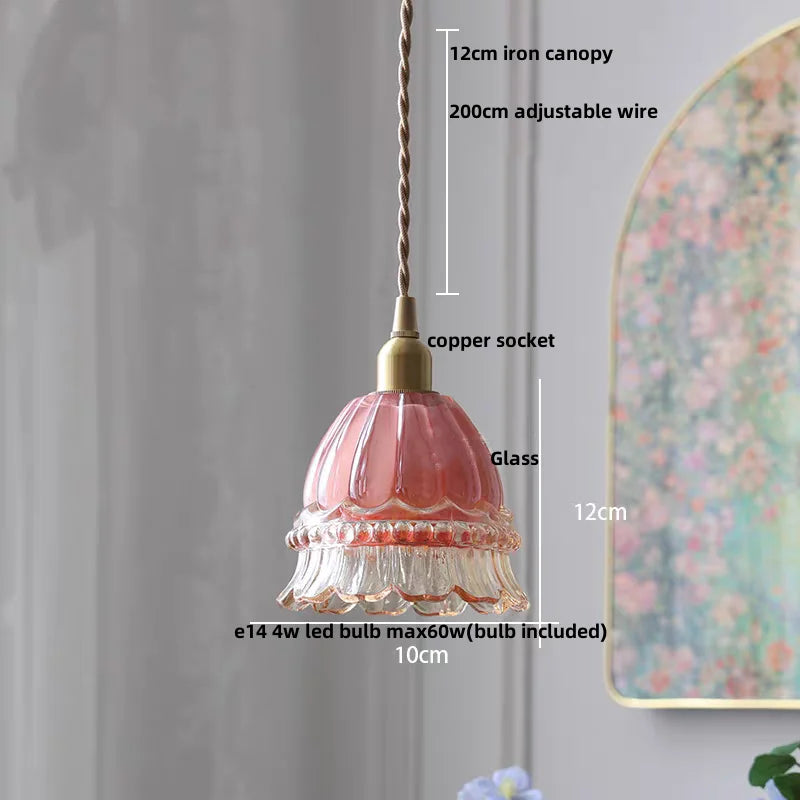Artfan Amber Glass LED Pendant Light - Nordic Modern Balcony Foyer Coffee Wall Lamp