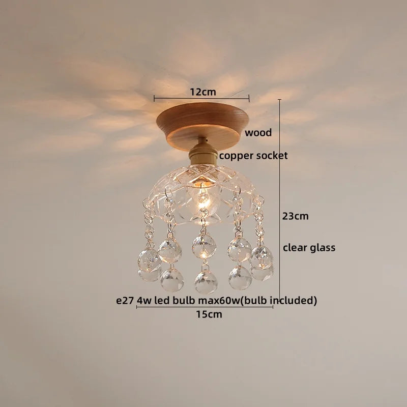 Artfan Amber Glass LED Ceiling Lights Modern Decoration for Home Porch Restaurant