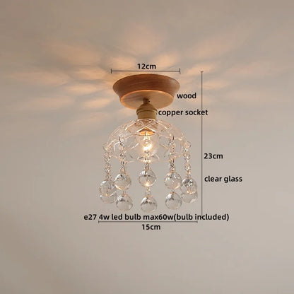 Artfan Amber Glass LED Ceiling Lights Modern Decoration for Home Porch Restaurant