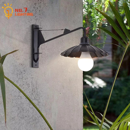 Artfan lighting Black LED Swing Arm Wall Lamp for Outdoor Decor in Bedroom, Balcony & Aisle