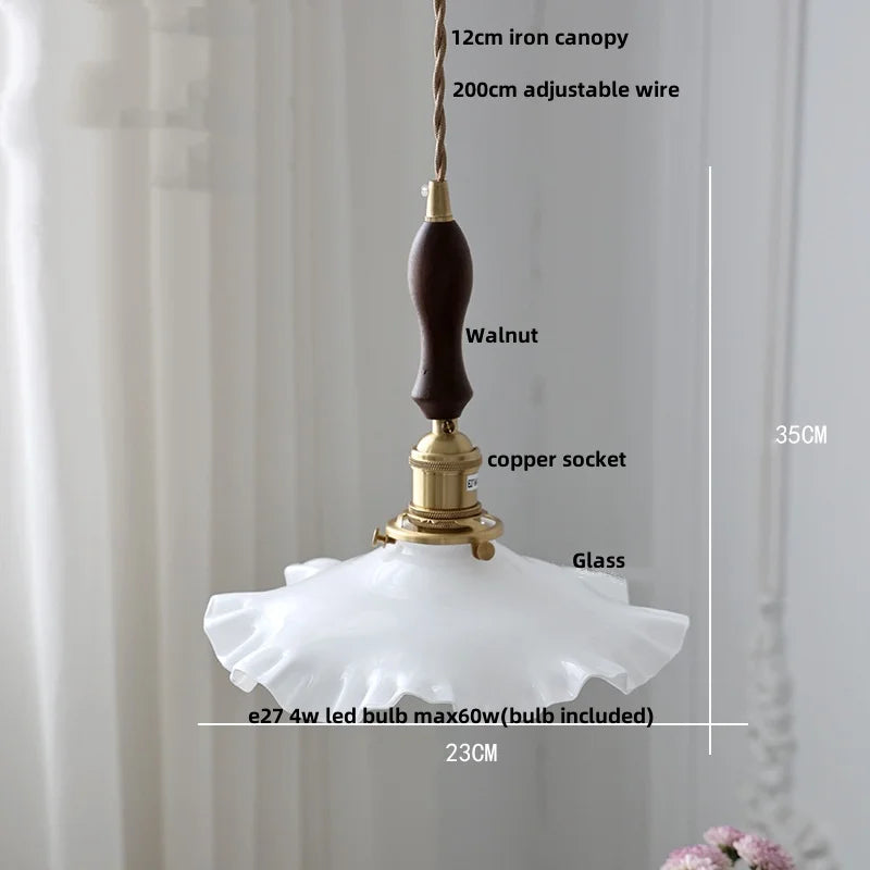 Artfan Amber Flower Glass LED Pendant Lights for Home Decor