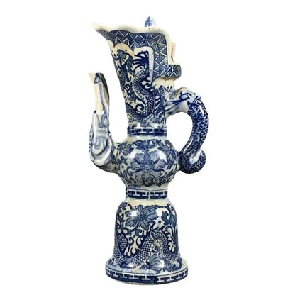 Artfan lighting Blue & White Dragon Pattern Qing Dynasty Qianlong Porcelain Pot