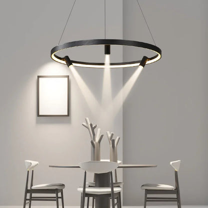 Artfan lighting Black Round Combo Chandelier: Stylish Lighting for Home, Living Room, Bedroom, Dining Table