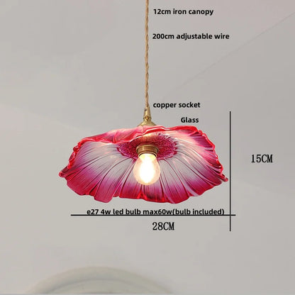 Artfan Amber Flower Glass LED Pendant Lights for Home Decor