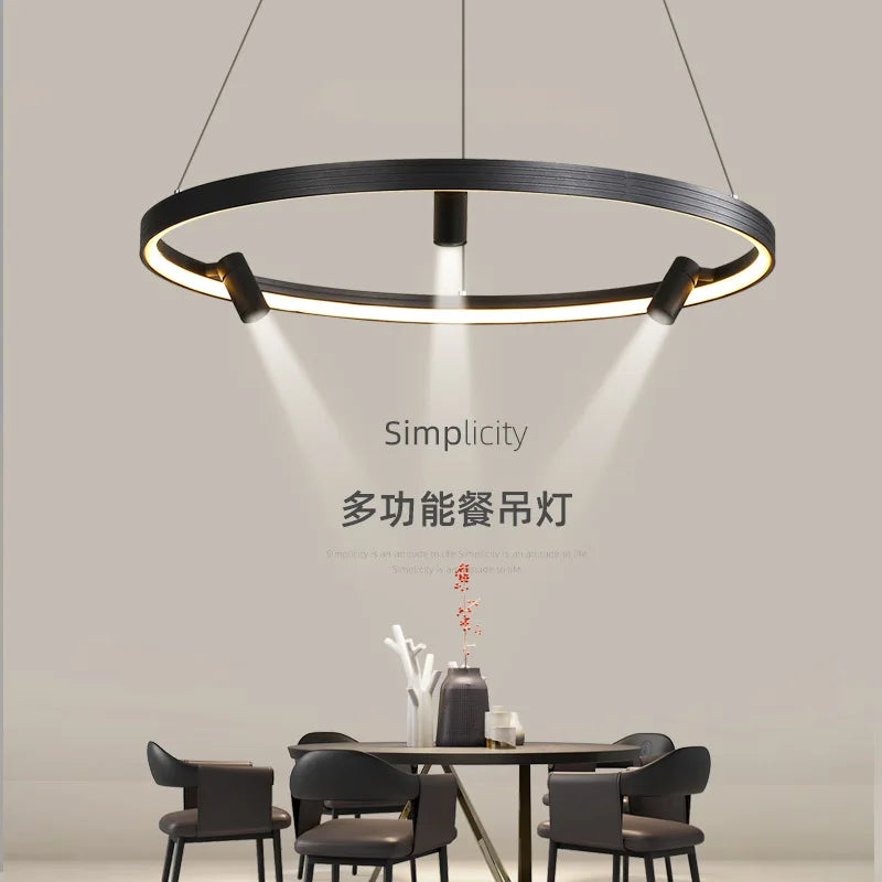Artfan lighting Black Round Spotlight Chandelier Pendant Light for Home Decor and Dining Room