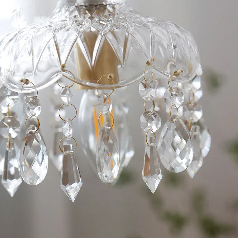 Artfan Crystal Small Chandelier for Aisle Entrance, Bedside, Balcony, Corridor – French Retro Light Luxury